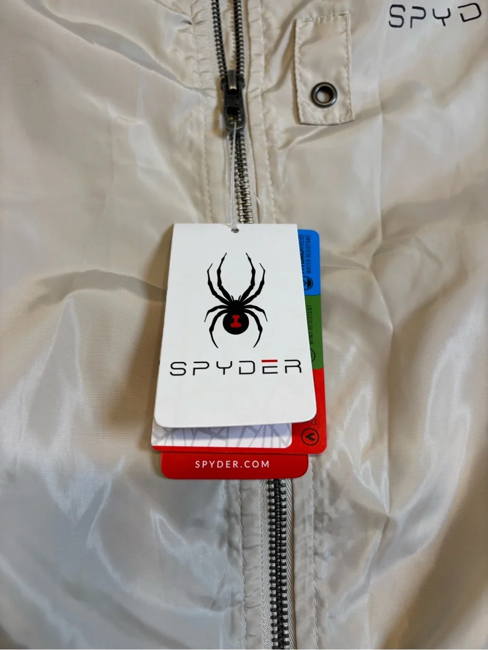 Spyder Men's Lightweight Bomber Jacket Tan Beige Khaki NWT XL | Flight Jacket